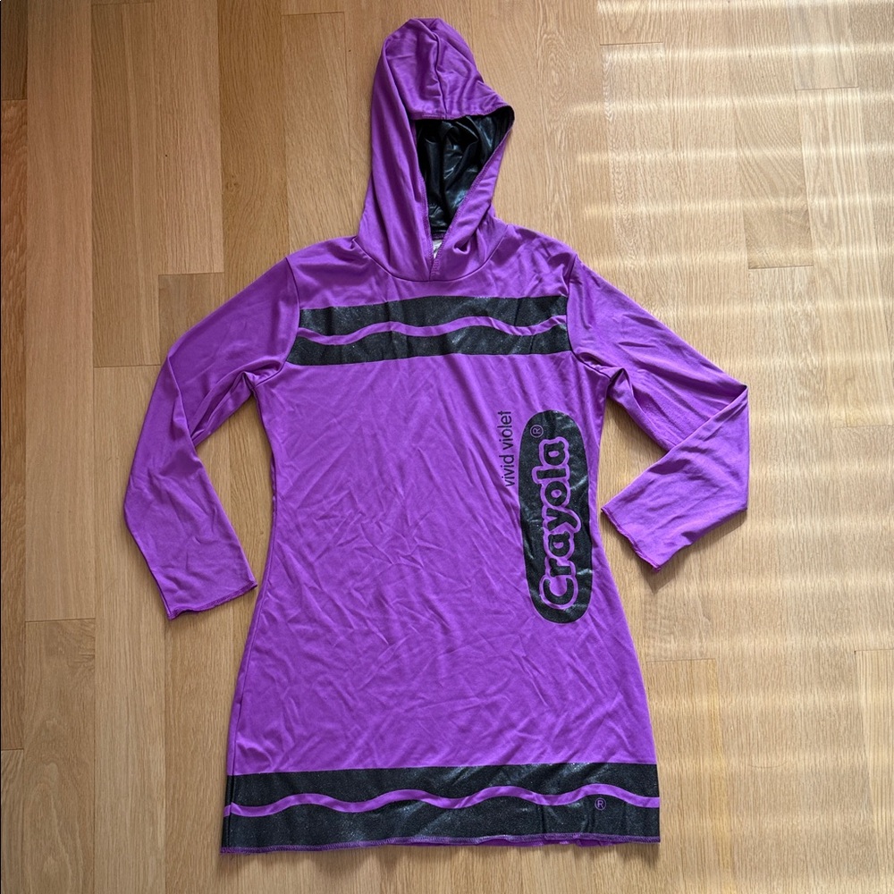 Crayola Purple Hooded Dress with Black Accents